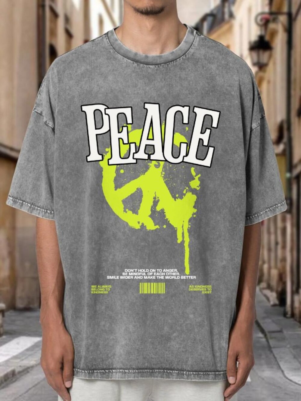 Peace Neon Drip Peace Sign Streetwear T-shirt H7649R2MFW02